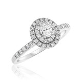 Photo of Dean 3/4 ct tw. Oval Solitaire Diamond Bridal Ring Set 10K White Gold [BT911WE-V023]
