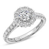 Photo of Matina 3 Carat T.W. Round Solitaire Bridal Set 14K White Gold [BT5025WE-R095]