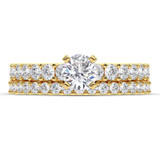 Photo of Amaya 3 Carat T.W. Round Solitaire Bridal Set 14K Yellow Gold [BR5010Y-R095]