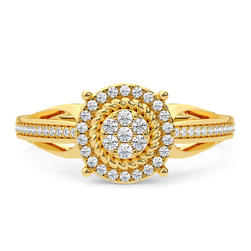 Photo of Ronan 1/4 ct tw. Round Cluster Engagement Ring 14K Yellow Gold