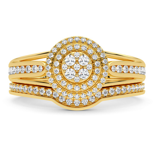 Photo of London 1/2 ct tw. Round Cluster Bridal Set 14K Yellow Gold [BR5035Y-C000]