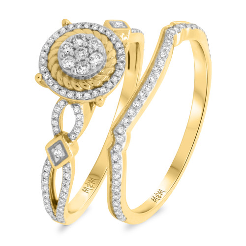 Photo of Gage 1/2 cttw Round Cut Bridal Set 10K Yellow Gold [BR207Y-C000]