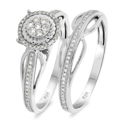 Photo of Eames 3/8 cttw Round Cut Bridal Set 10K White Gold [BR209W-C000]