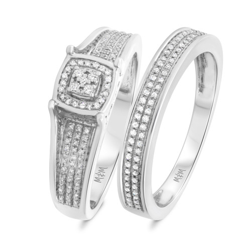 Photo of Casey 1/3 cttw Fancy Cut Bridal Set 14K White Gold [BR429W-C000]