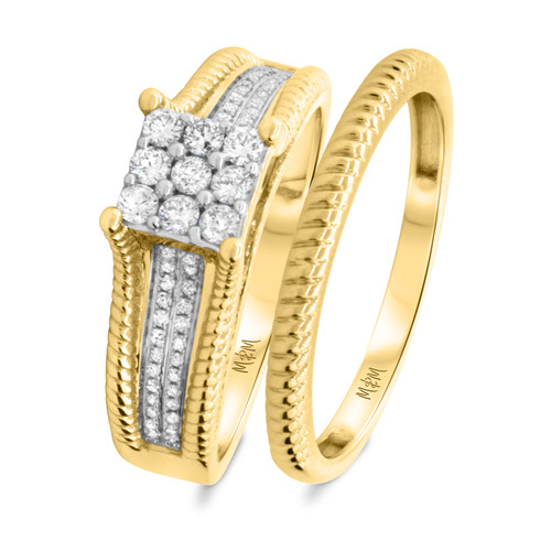 Photo of Evan 1/2 cttw Fancy Cut Bridal Set 14K Yellow Gold [BR435Y-C000]