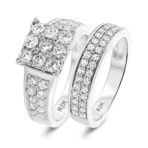 Photo of Aurora 2 1/5 cttw Fancy Cut Bridal Set 10K White Gold [BR442W-C000]