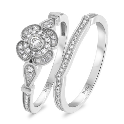 Photo of Hurst 3/8 cttw Fancy Cut Bridal Set 14K White Gold [BR203W-C000]