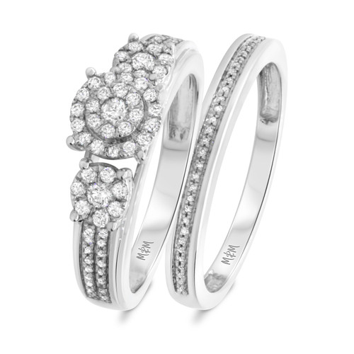 Photo of Shelby 3/4 cttw Fancy Cut Bridal Set 10K White Gold [BR433W-C000]