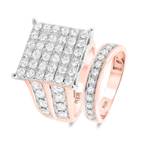 Photo of Tara 3 3/4 cttw Princess Cut Bridal Set 14K Rose Gold [BR445R-C000]