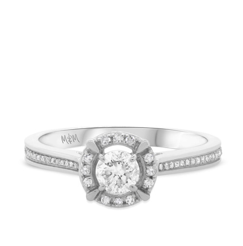 Photo of Cora 5/8 cttw Round Engagement Ring 14K White Gold [BT486WE-R038]