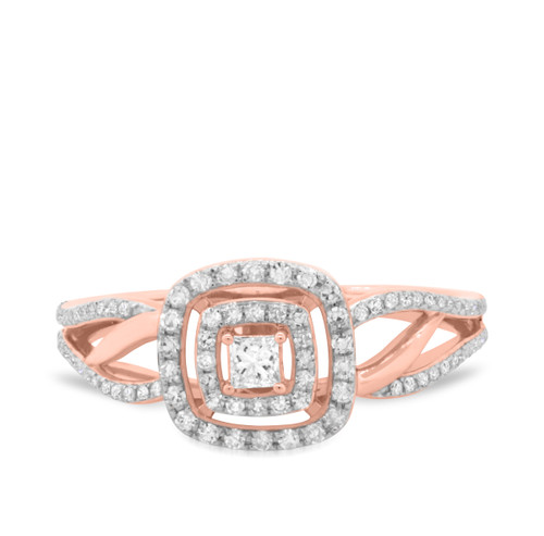 Photo of Amelia 1/2 cttw Princess Cluster Engagement Ring 14K Rose Gold [BT487RE-C000]