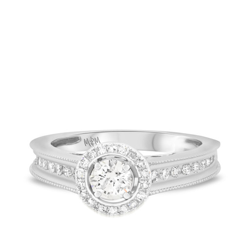 Photo of Audrey 3/4 cttw Round Engagement Ring 10K White Gold [BT488WE-R038]