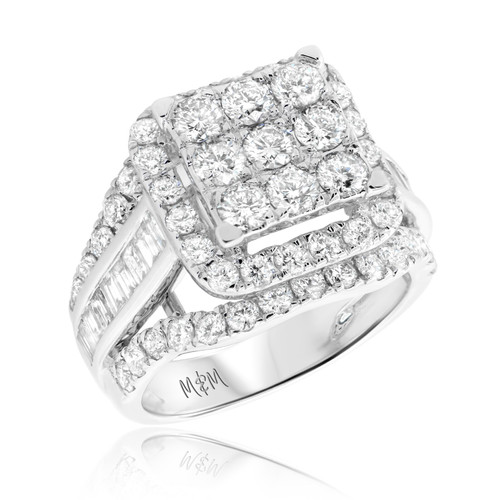 Photo of Macie 3 1/3 cttw Cushion Cut Engagement Ring 10K White Gold [BT438WE-C000]