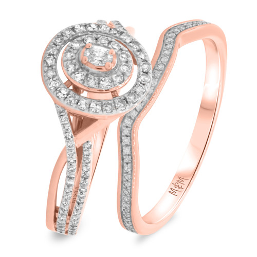 Photo of Opheila 2/3 cttw Oval Solitaire Bridal Set 10K Rose Gold [BR475R-C000]