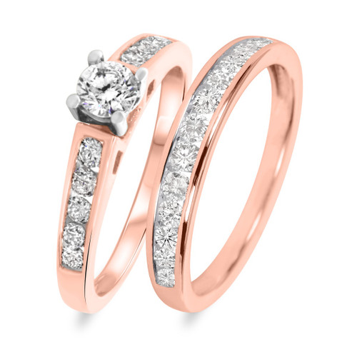 Photo of Kore 1 ct tw. Round Solitaire Bridal Set 14K Rose Gold