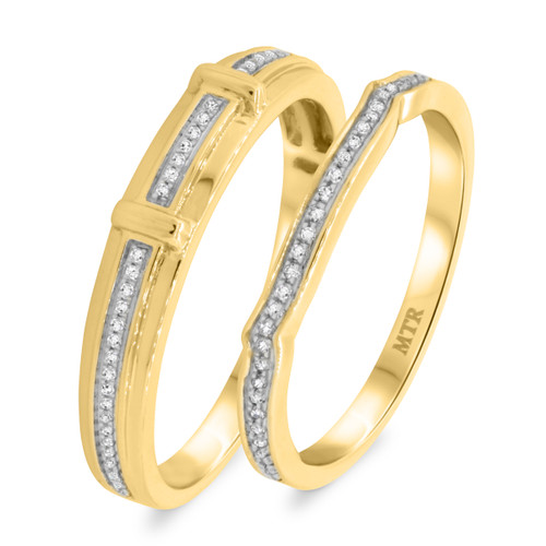 Photo of Hurst 1/4 cttw Wedding Band Set 10K Yellow Gold [WB203Y]