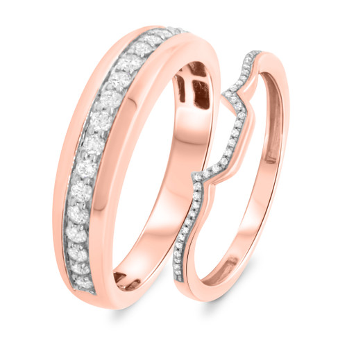 Photo of Morgan 1/2 cttw Wedding Band Set 14K Rose Gold [WB431R]
