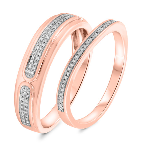 Photo of Amelia 1/4 cttw Wedding Band Set 14K Rose Gold [WB487R]