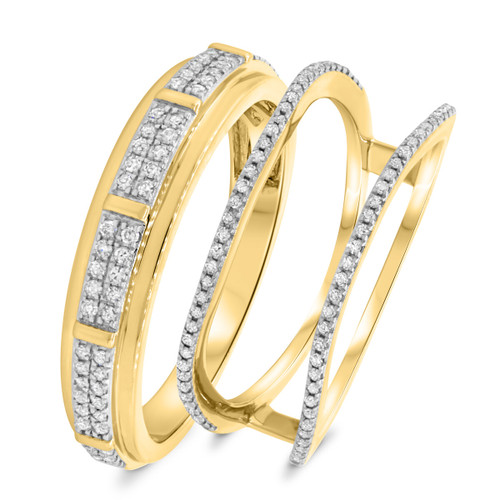 Photo of Charlotte 5/8 cttw Wedding Band Set 10K Yellow Gold [WB473Y]
