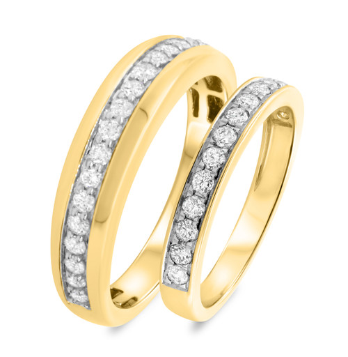 Photo of Alexandra 1 cttw Wedding Band Set 14K Yellow Gold [WB447Y]