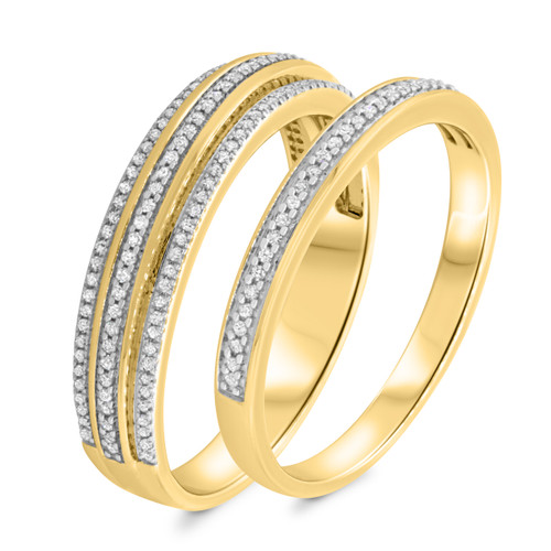 Photo of Louis 1/2 cttw Wedding Band Set 10K Yellow Gold [WB498Y]