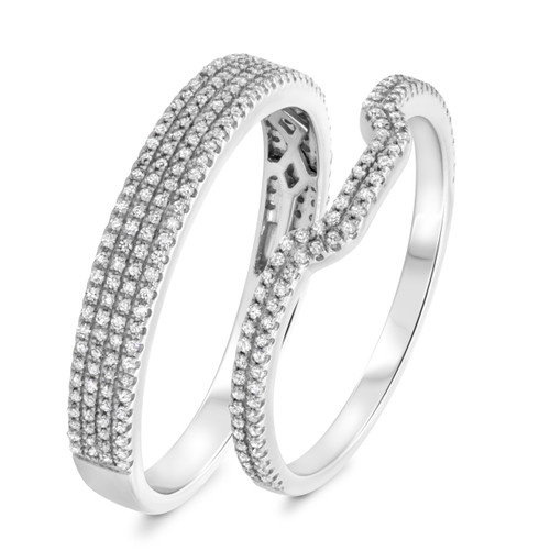 Photo of Clarie 1/2 cttw Wedding Band Set 10K White Gold [WB479W]