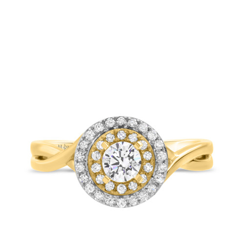 Photo of Barlas 7/8 ct tw. Lab Grown Round Solitaire Engagement Ring 10K Yellow Gold [BT5862YE-C000]