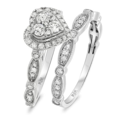 Photo of Sisu  1 1/3 ct tw. Lab Grown Heart Cluster Bridal Set 10K White Gold [BR5863W-C000]