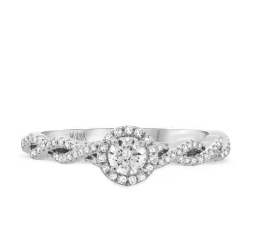 Photo of Amell 7/8 ct tw. Lab Grown Round Solitaire Engagement Ring 10K White Gold [BT5864WE-C000]