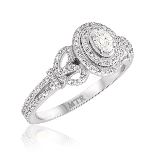 Photo of Takeshi 3/4 ct tw. Lab Grown Oval Solitaire Engagement Ring 10K White Gold [BT5870WE-C000]