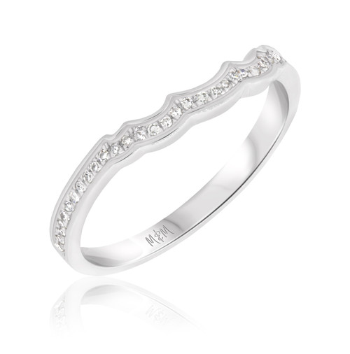 Photo of Takeshi 1/6 ct tw. Lab Grown Ladies Band 10K White Gold [BT5870WL]