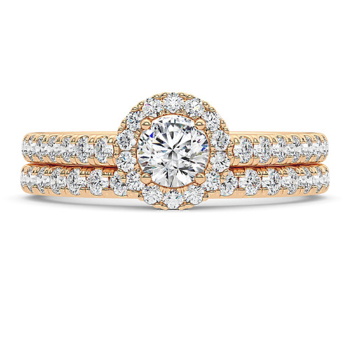 Photo of Valens 2 ct tw. Lab Grown Round Solitaire Bridal Set 14K Rose Gold [BR5875R-L070]