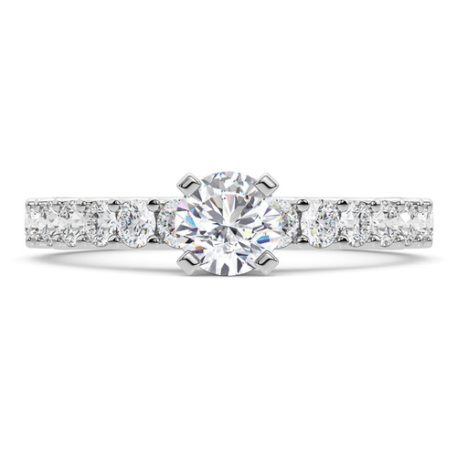 Photo of Amaya 3 1/4 ct tw. Lab Grown Round Solitaire Engagement Ring 14K White Gold [BT5881WE-L090]