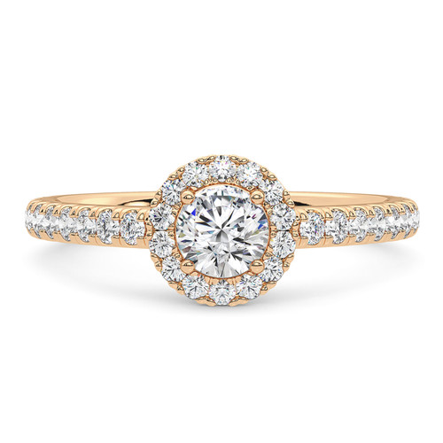 Photo of Valens 1 3/8 ct tw. Lab Grown Round Solitaire Engagement Ring 14K Rose Gold [BT5875RE-L070]