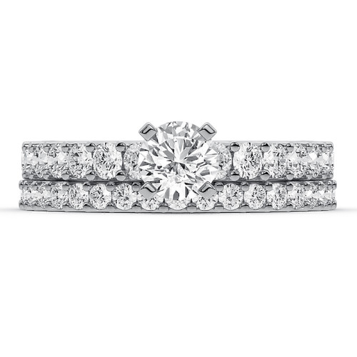 Photo of Amaya 5 ct tw. Lab Grown Round Solitaire Bridal Set 14K White Gold [BR5881W-L090]