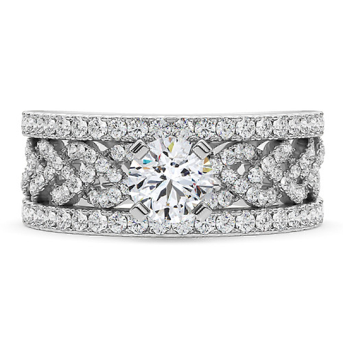 Photo of Imara 4 1/2 ct tw. Lab Grown Round Solitaire Bridal Set 14K White Gold [BR5893W-L090]