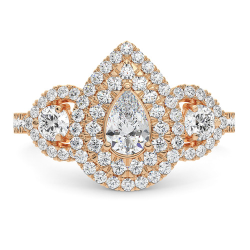 Photo of Rhiannon 2 3/4 ct tw. Lab Grown Pear Solitaire Engagement Ring 14K Rose Gold [BT5887RE-M070]