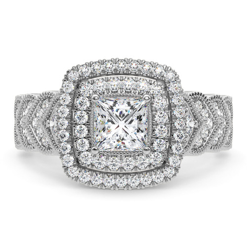 Photo of Zenevieva 2 3/4 ct tw. Lab Grown Princess Solitaire Engagement Ring 14K White Gold [BT5890WE-K090]