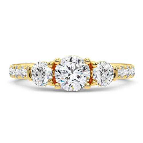 Photo of Floryn 2 1/2 ct tw. Lab Grown Round Solitaire Engagement Ring 14K Yellow Gold [BT5898YE-L080]