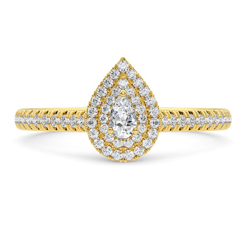 Photo of Kemina 3/4 ct tw. Lab Grown Pear Solitaire Engagement Ring 14K Yellow Gold [BT5884YE-C000]