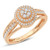 Photo of London 1/3 ct tw. Round Cluster Engagement Ring 14K Rose Gold