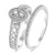 Photo of Zoey 1/2 cttw Oval Cut Bridal Set 14K White Gold [BR208W-C000]