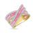 Photo of The Pink Flair Collection 1 1/2 Carat T.W. Lab Grown Sapphire and Diamond Ladies Wedding Band  14K Yellow Gold [BT5846YL]