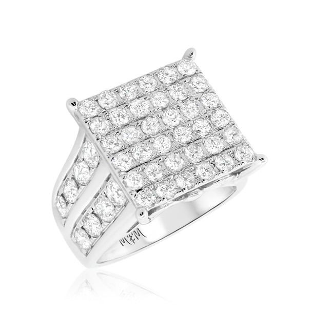 Tara 3 1/4 cttw Princess Cut Engagement Ring 14K White Gold