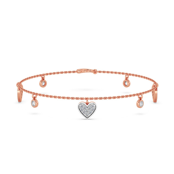 Mom Bolo Bracelet Diamond Accents Sterling Silver & 10K Rose Gold | Kay