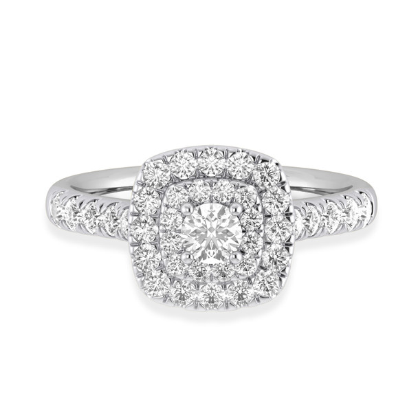 Solitaire Engagement Ring 2.00 CT Round Cut Diamond With 14K White