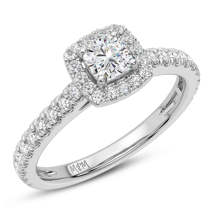 Photo of Dmitri 1 5/8 ct tw. Cushion Solitaire Engagement Ring 14K White Gold