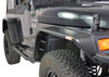 2x Ultimate Protection for Jeep Wrangler TJ | TrailFX TFX Fender Flares Set of 4 | 2 Inch Tire Coverage | LED Reflector