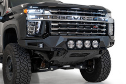 2020-2023 Chevrolet Silverado 3500 HD | Modern Plate Steel Bumper - Hammer Black, Skid Plate, D-Ring Mounts, 4 Rigid Light Mounts