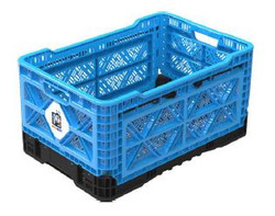 Big Ant Blue Medium Collapsible Square Crate | Multi Storage Capability, Eco-Friendly Material, Oriental Window Style